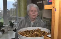 Незряча бабуся з Волині в'яже рукавиці та заготовляє сухофрукти для військових (ВІДЕО)